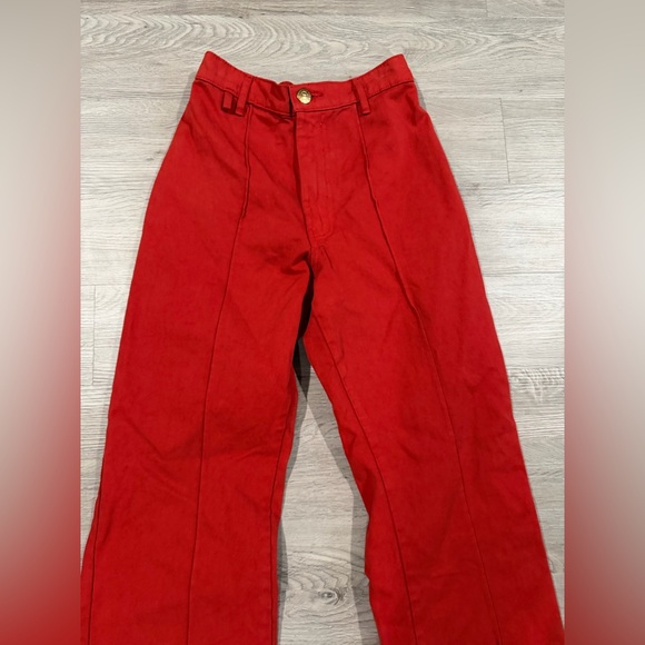 Big Bud Press Western Red High-Waisted Wide-Leg Pants XS - Picture 3 of 6